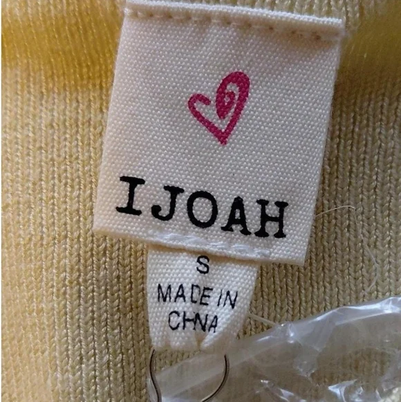 Boho Butter Yellow Ribbed Knit Cropped Tank Top Size S - Picture 5 of 8